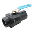 Thrifco Plumbing 1-1/2 Inch Threaded x Threaded PVC Ball Valve with Stainless St 6416224